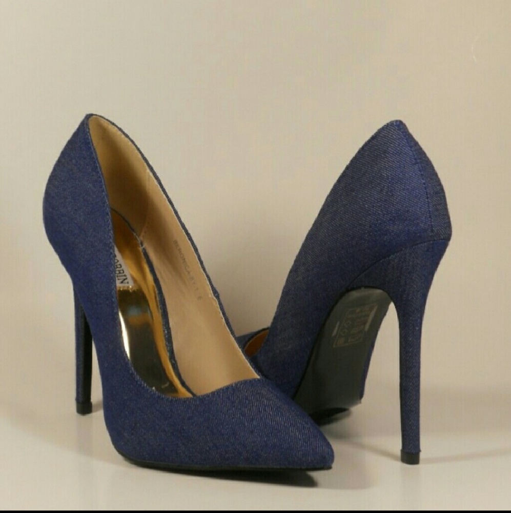 Dark Blue Denim Heels